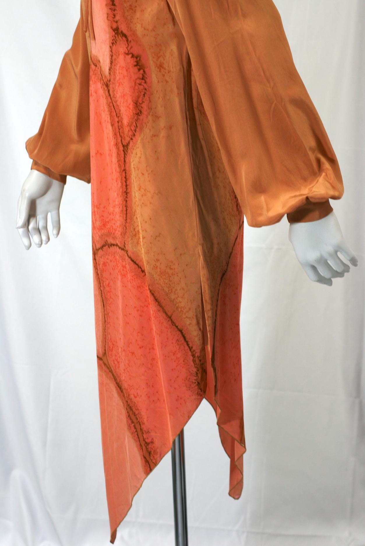  Autumnal Tie Dye Dress, Provenance, Wardrobe of Lillian Gish   In Excellent Condition For Sale In New York, NY