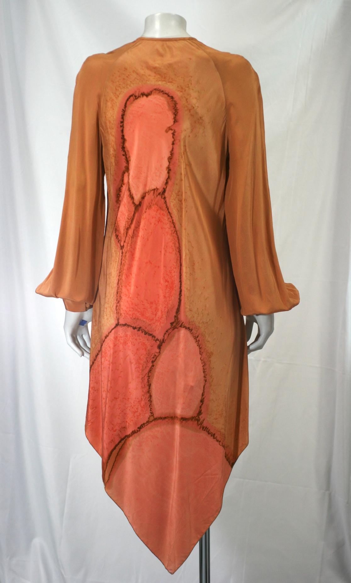 Women's  Autumnal Tie Dye Dress, Provenance, Wardrobe of Lillian Gish   For Sale