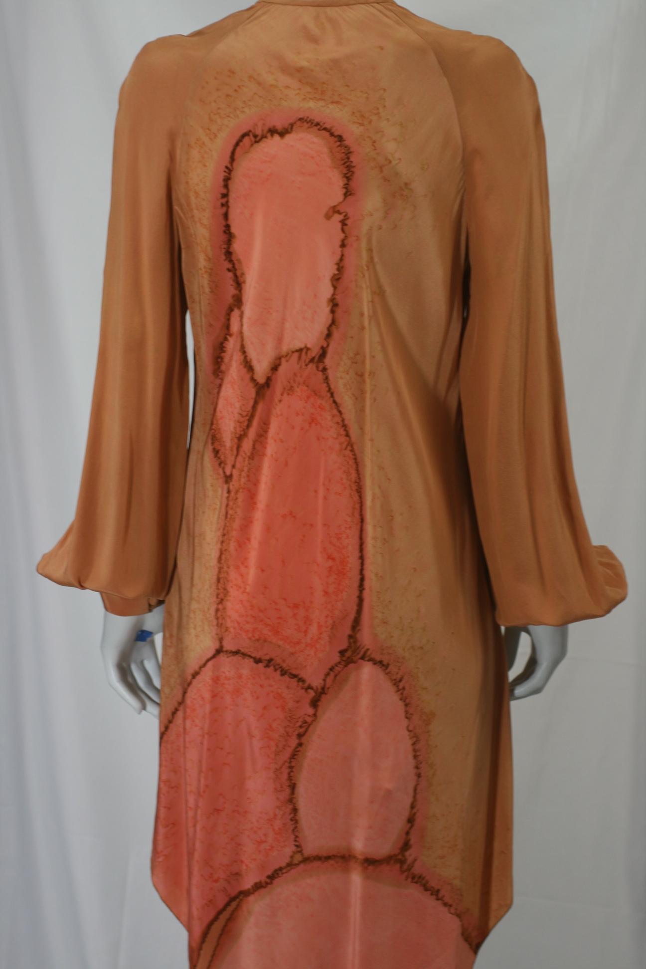  Autumnal Tie Dye Dress, Provenance, Wardrobe of Lillian Gish   For Sale 1