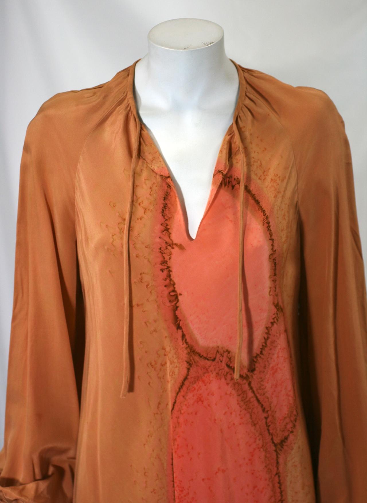 Autumnal Tie Dye Dress, Provenance, Wardrobe of Lillian Gish For Sale 3