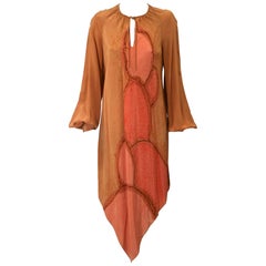 Vintage  Autumnal Tie Dye Dress, Provenance, Wardrobe of Lillian Gish  