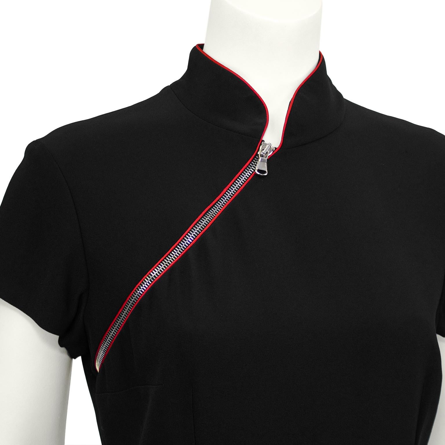 Autunm/Winter 2009 Alexander McQueen Cheongsam Style Black Cocktail Dress For Sale 1