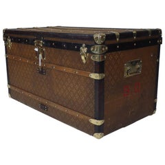 "Aux etats unis" Branded Steamer Trunk