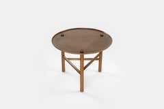 Contemporary Handmade Side Table, Copper and Tzalam Wood