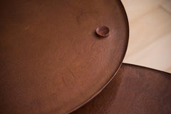 Contemporary Handmade Side Tables, Copper And Tzalam Wood