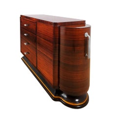 Art Deco Vierseitiger Bar-Hilfsschrank aus Massivholz - Frankreich 1930