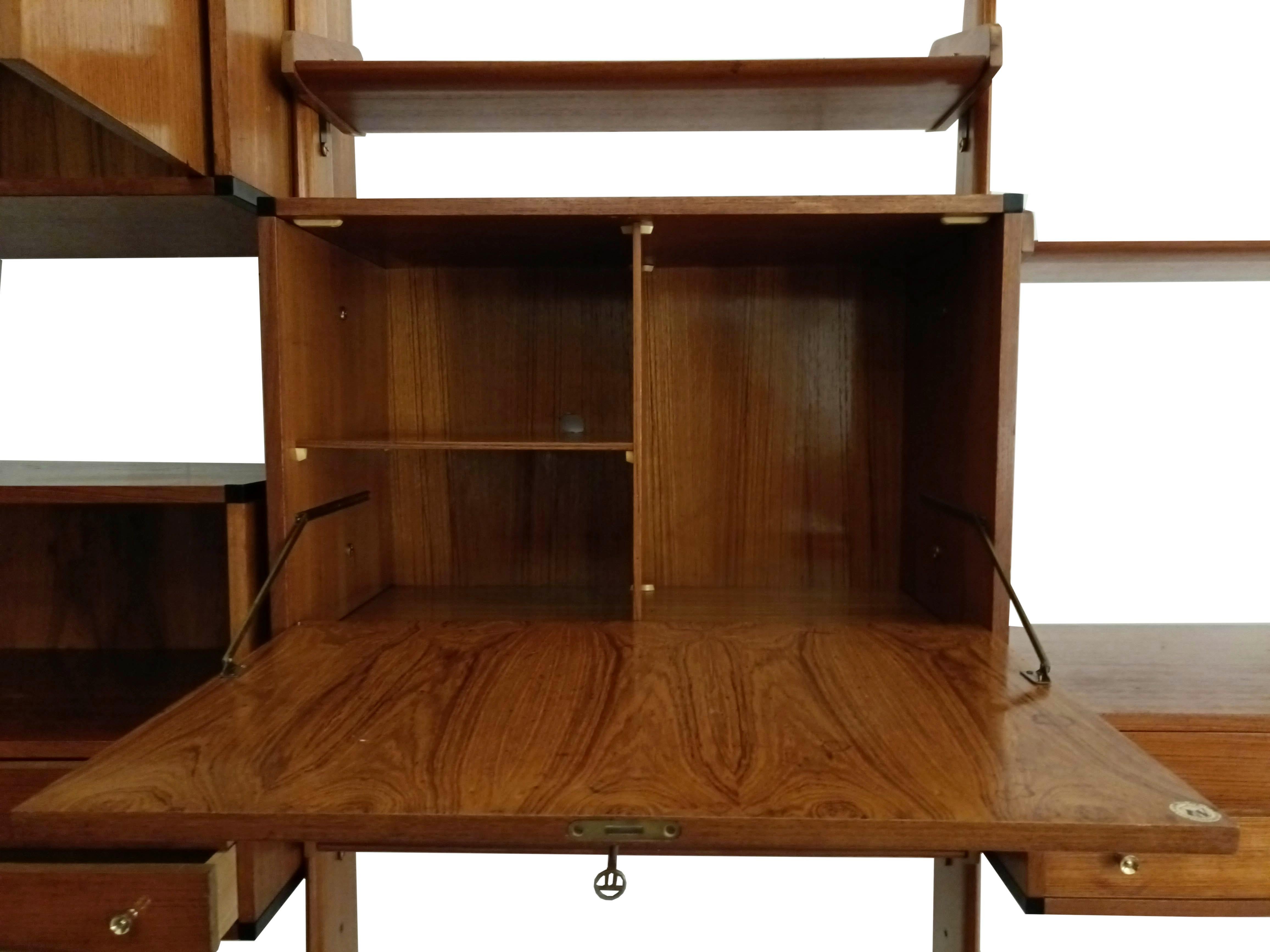 Mid-Century Modern AV Contemporary Furniture Wood Bookcase, Italy 1960s For Sale