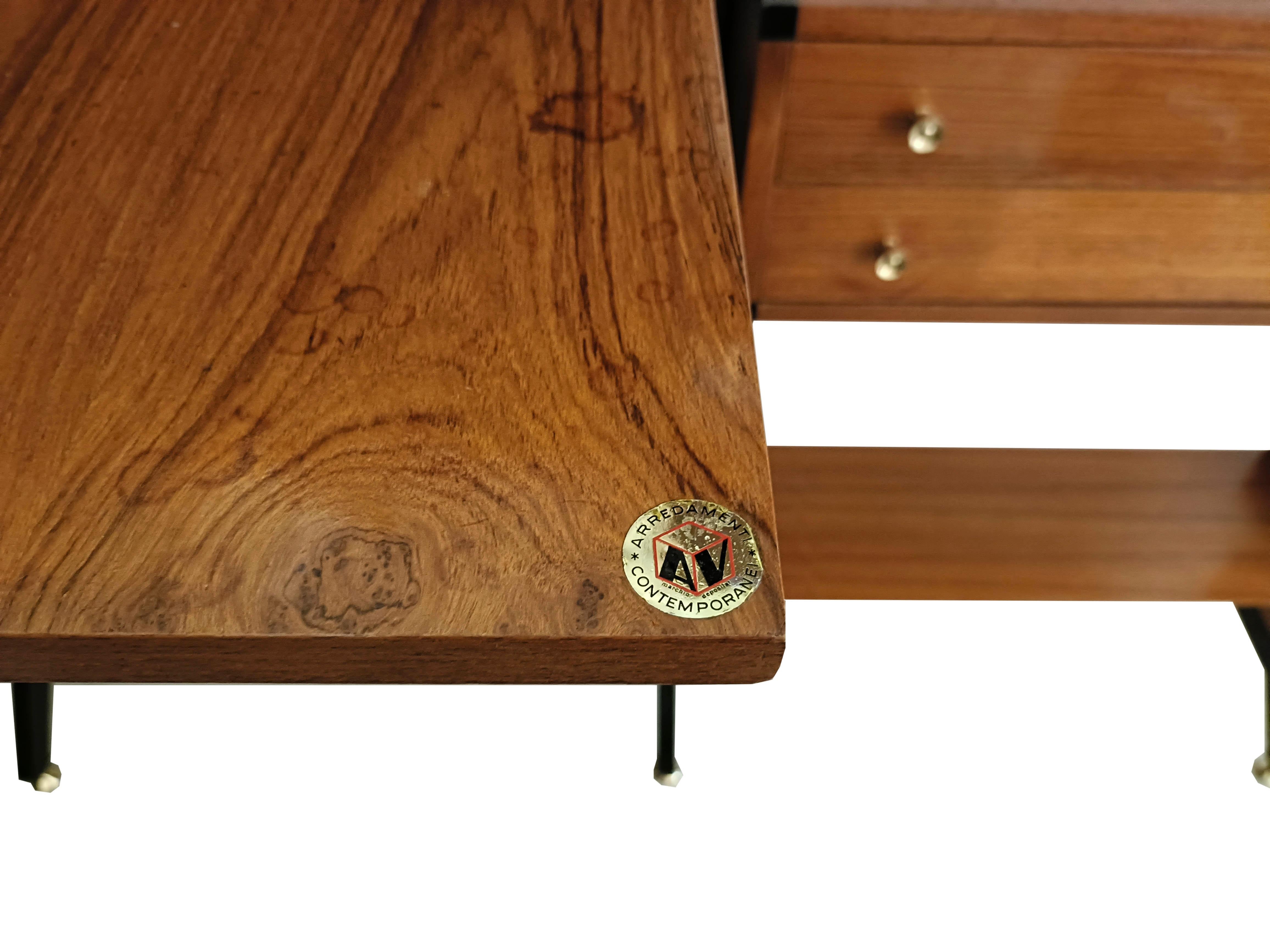 Italian AV Contemporary Furniture Wood Bookcase, Italy 1960s For Sale