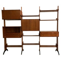 AV Contemporary Furniture Wood Bookcase, Italy 1960s