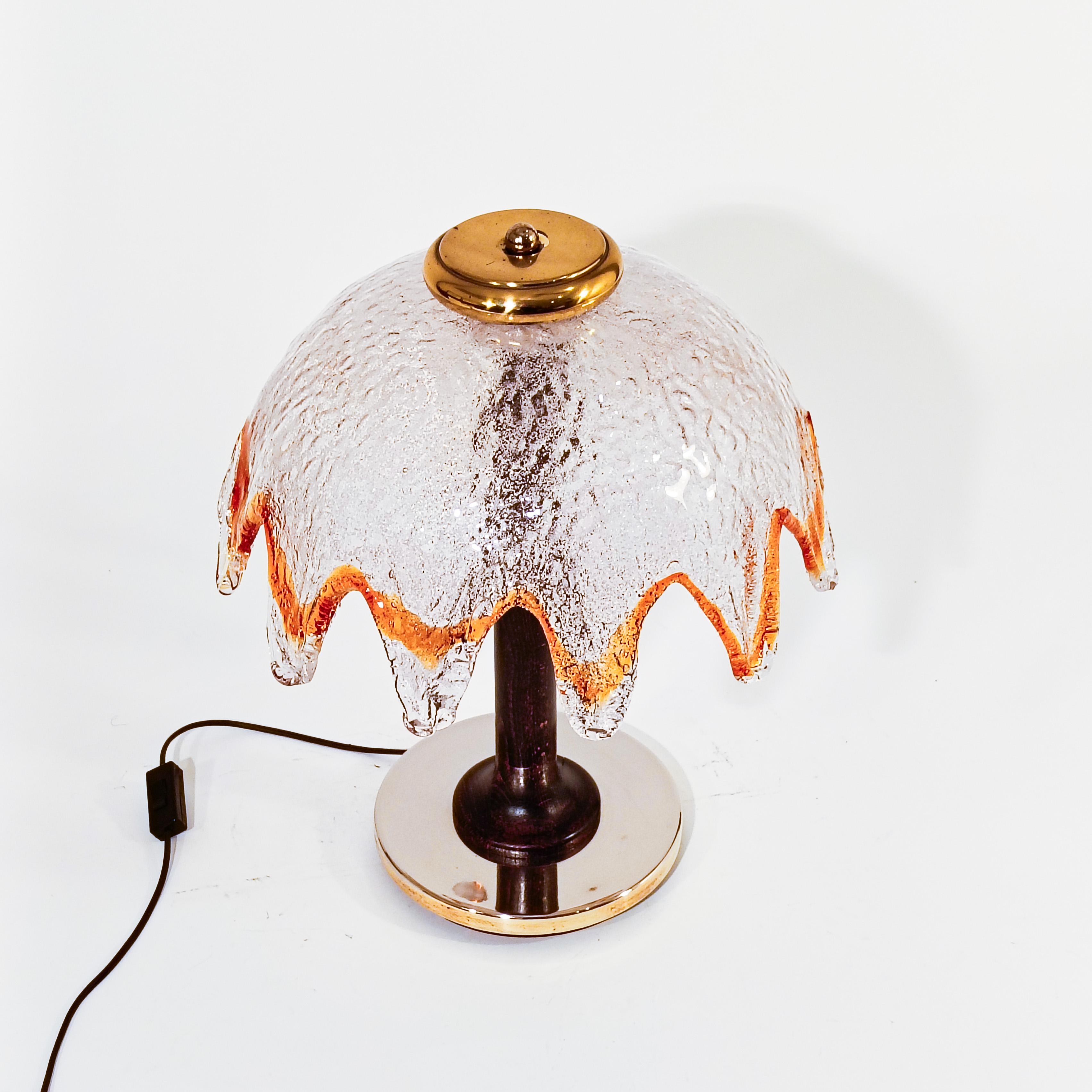 italien AV Mazzega. Lampe de table Murano de style Brutaliste et A Space AGE, Italie, années 1970 en vente