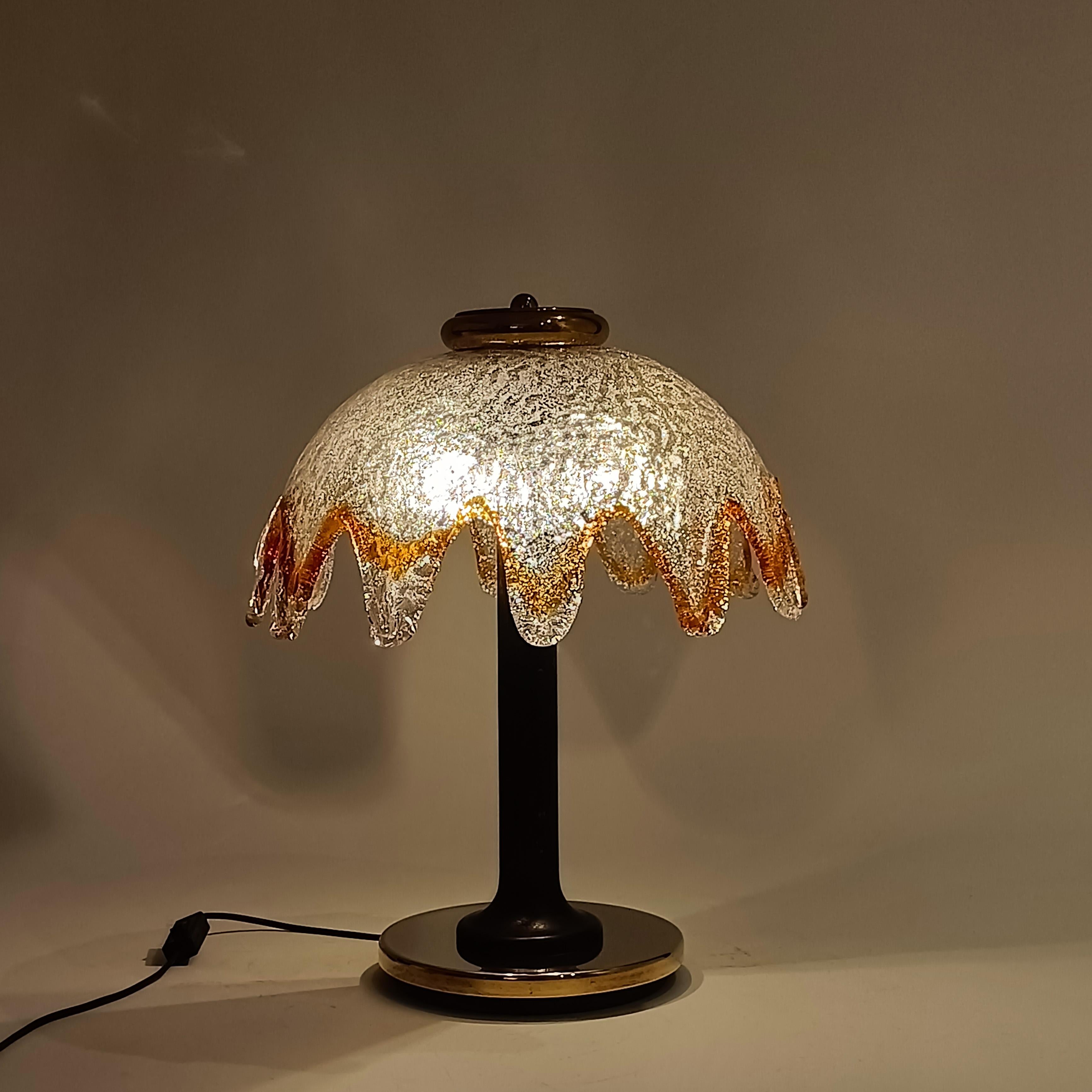 AV Mazzega. Lampe de table Murano de style Brutaliste et A Space AGE, Italie, années 1970 Excellent état - En vente à SANT ADRIÀ DE BESÒS, ES