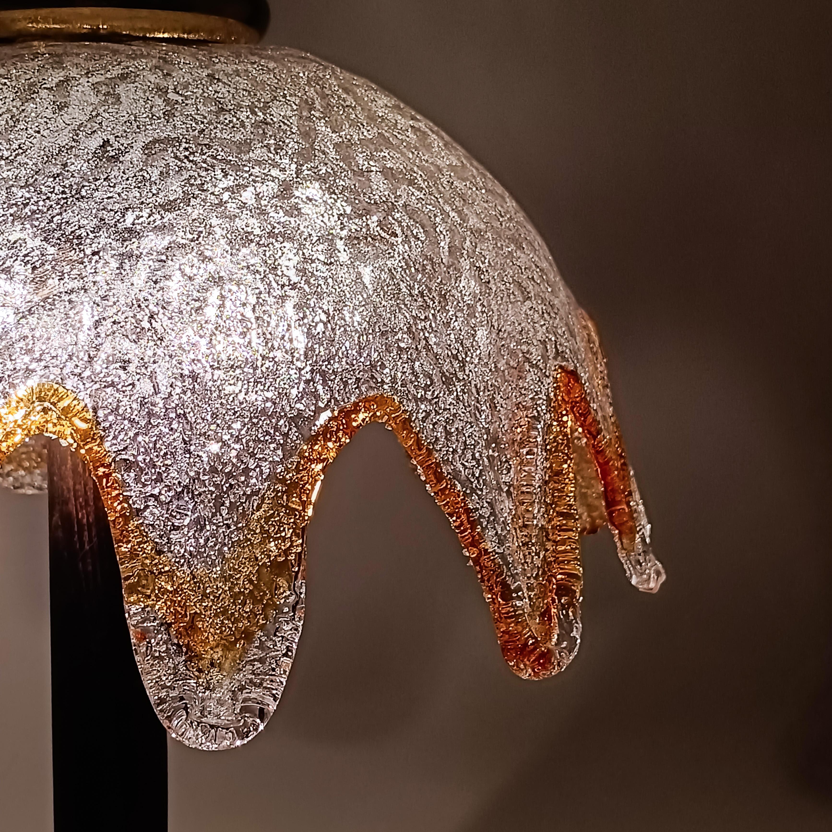 Métal AV Mazzega. Lampe de table Murano de style Brutaliste et A Space AGE, Italie, années 1970 en vente
