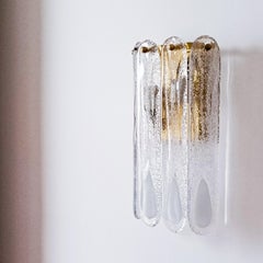 AV Mazzega. Brutalist Murano glass sconces, Italy, 1970s