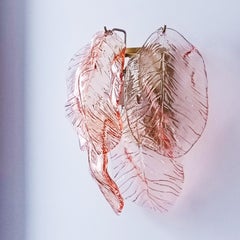 AV Mazzega. Hollywood Regency Murano glass leaves sconce, Italy, 1970s