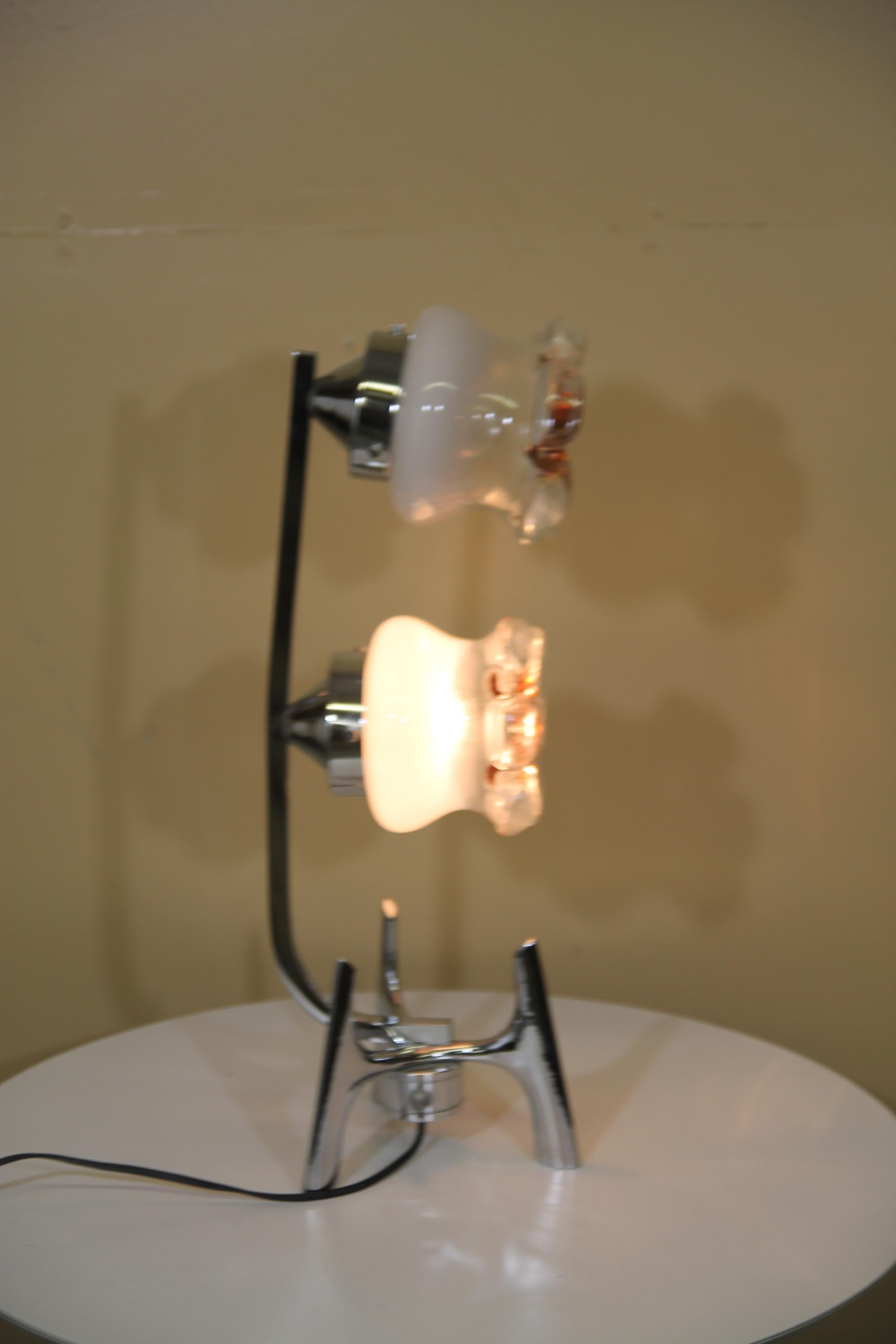 A.V. Lampe de bureau italienne à abat-jour en verre soufflé à la main Mazzega 1