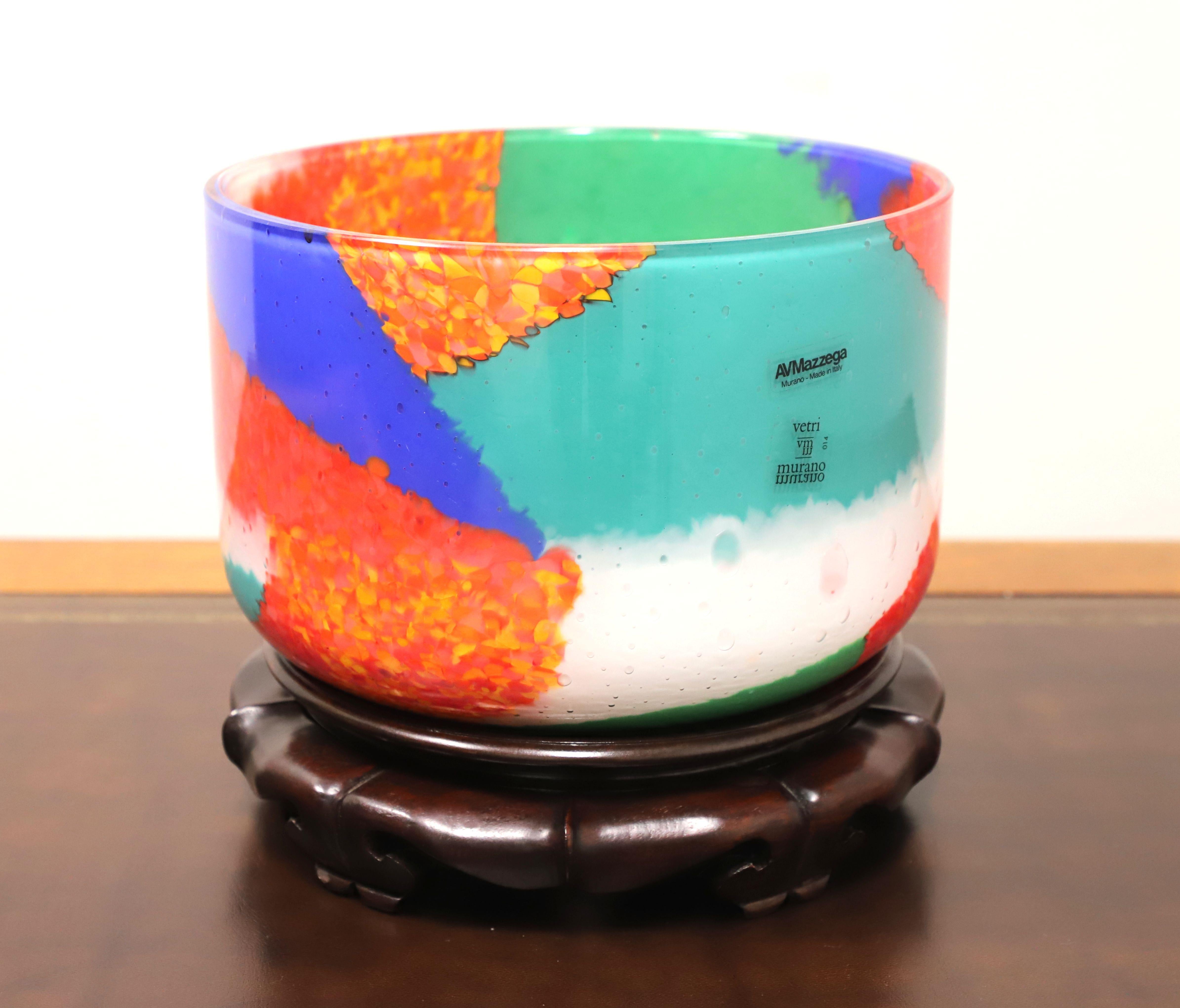 Modern AV MAZZEGA Murano Glass Centerpiece Bowl on Stand