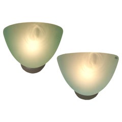 Used AV MAZZEGA Murano Pair of Glass Blue Wall Sconces