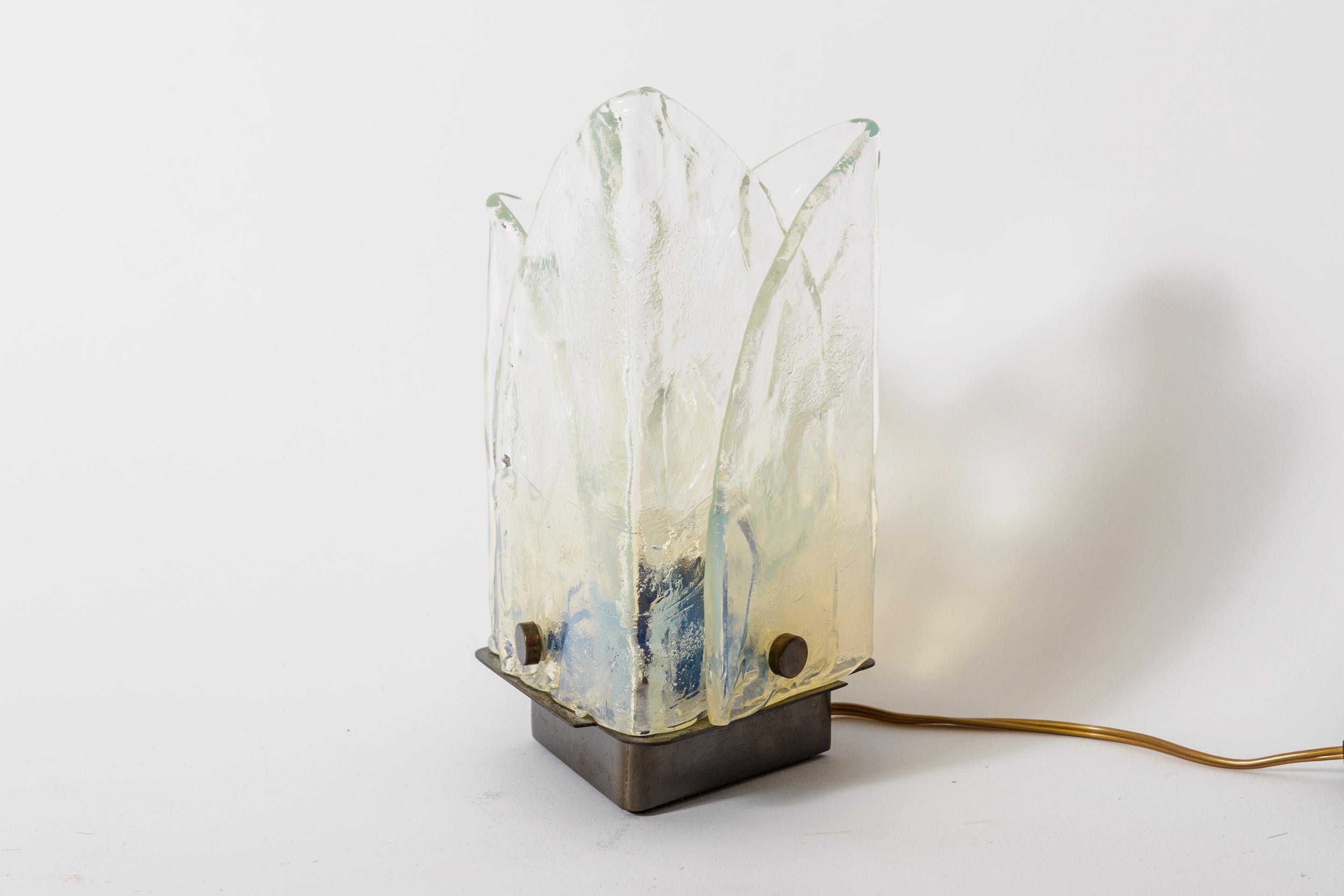 AV Mezzaga Diminutive Table Lamp.
Opalescent Glass over a nickel-Plated base
