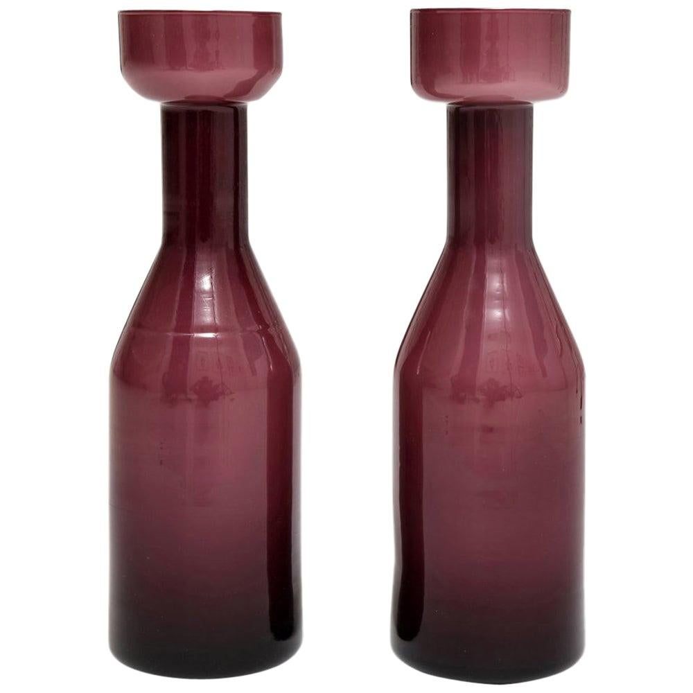 AV Mazzega Vases, Case Glass, Purple Amethyst For Sale