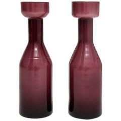 Used AV Mazzega Vases, Case Glass, Purple Amethyst