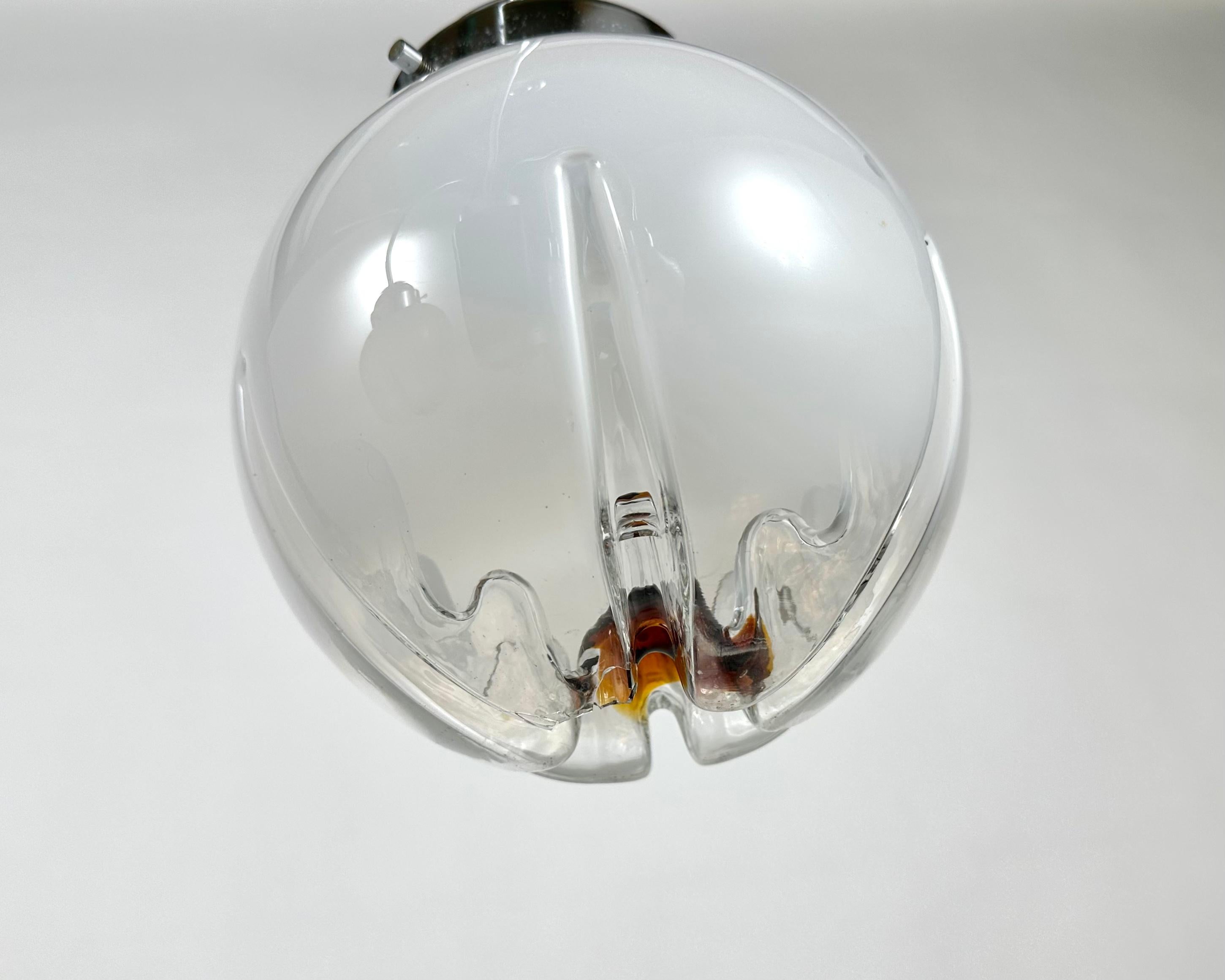 A.V Mazzega Vintage Chandelier, Italy, 1970s | Futuristic Pendant Light For Sale 3