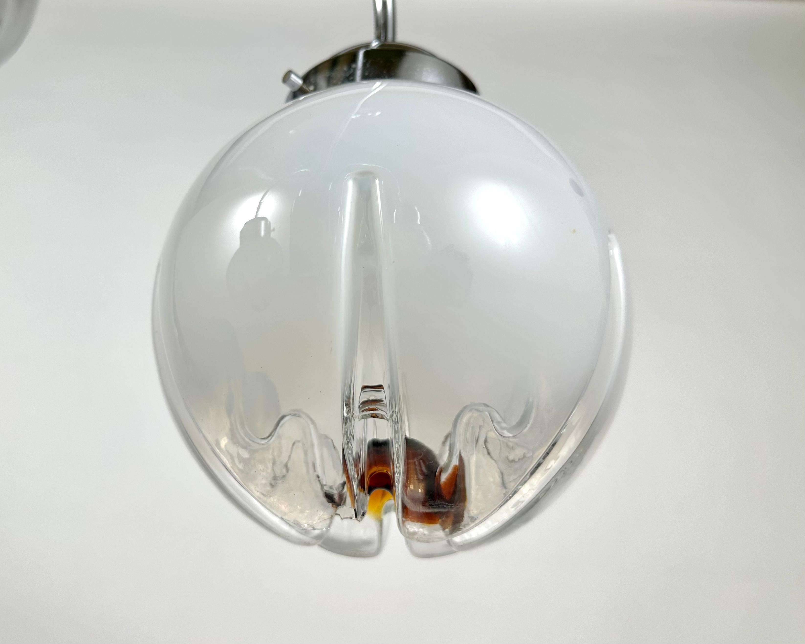 Late 20th Century A.V Mazzega Vintage Chandelier, Italy, 1970s | Futuristic Pendant Light For Sale