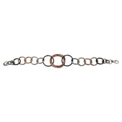 AV Sterlingsilber Mehrfarbiges ineinandergreifendes Armband mit ineinandergreifenden Kreisen #20766