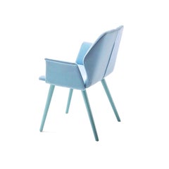 Ava Blue Armchair, Designed by Michael Schmidt, Made in Italy