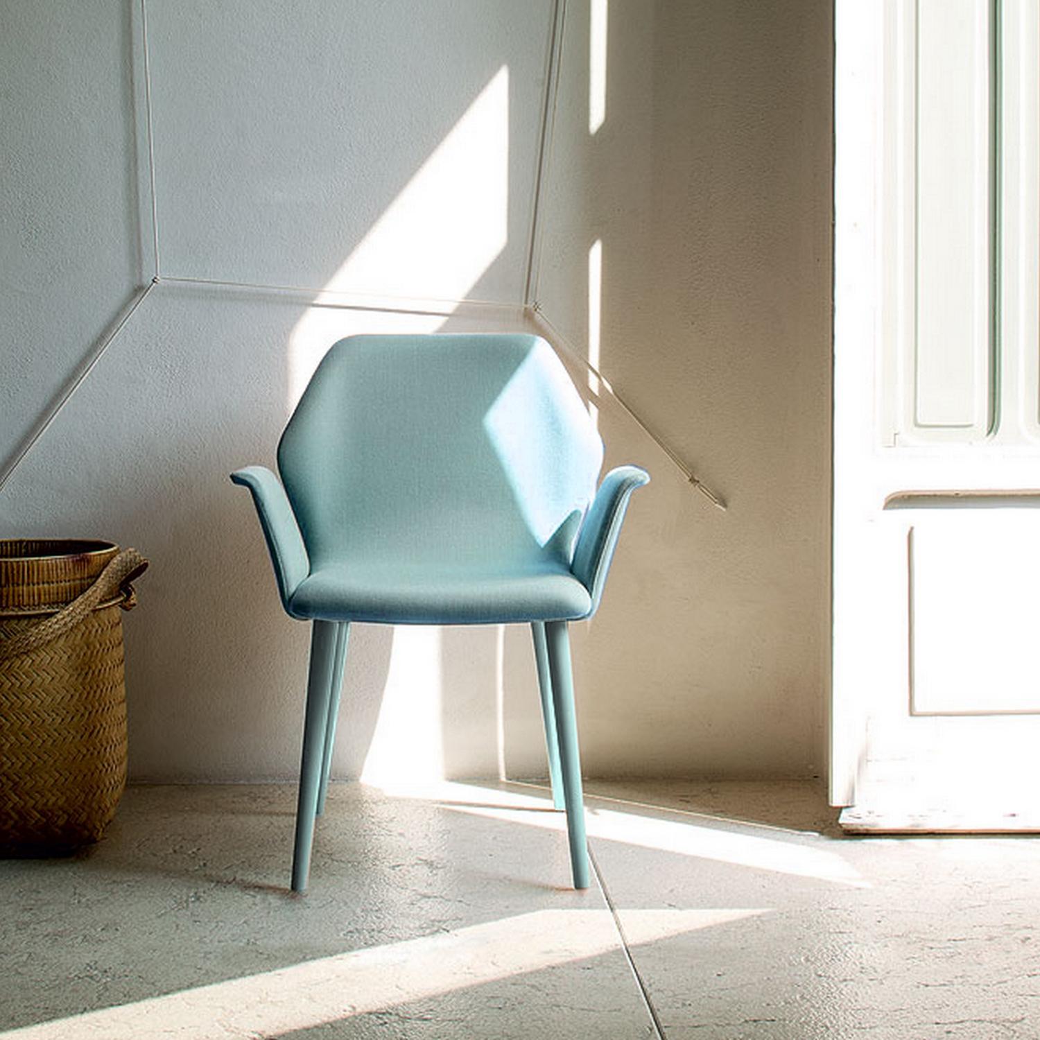 Modern Ava Blue Armchair, Designed by Michael Schmidt, Made in Italy For Sale