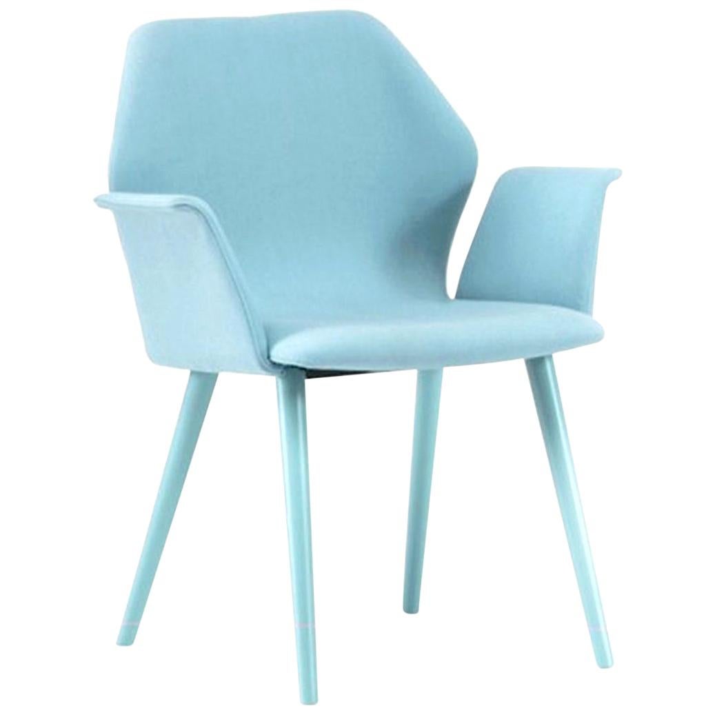Ava Blue Armchair, Designed by Michael Schmidt, Made in Italy