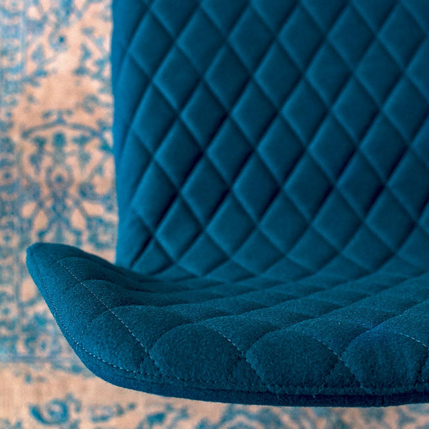 Ava Blue Leather Quilted Chair, Designed by Michael Schmidt, Made in Italy In New Condition For Sale In Beverly Hills, CA