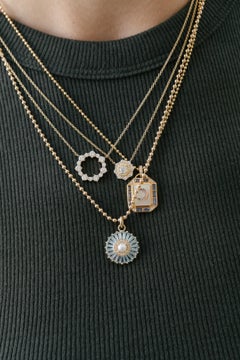 Ava Diamond Flower Pendant in 14K Yellow Gold