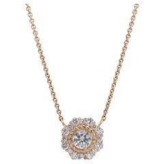 Ava Diamond Flower Pendant in 14K Yellow Gold