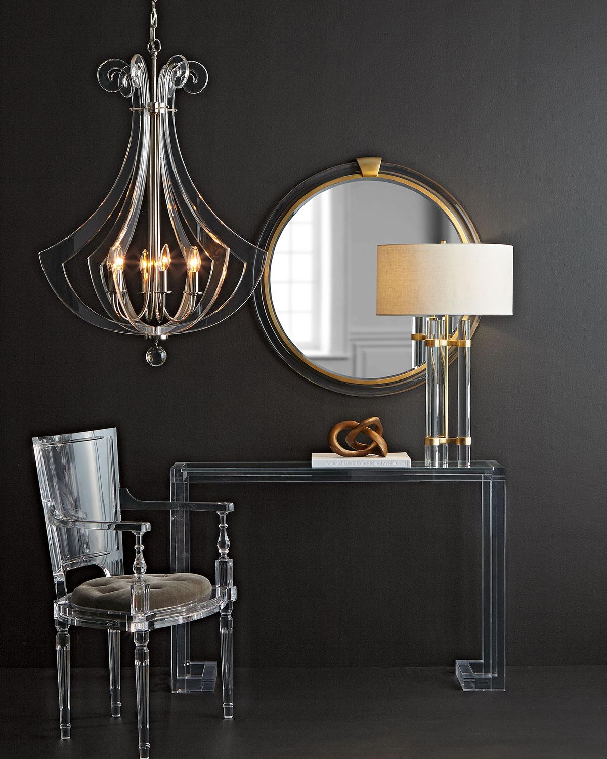 Modern Ava Lucite Console Table with Glass Top