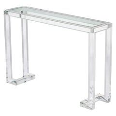 Ava Lucite Console Table with Glass Top