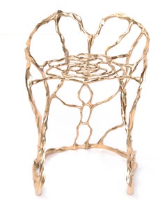 Ava Polished Bronze Bench by Fakasaka Design