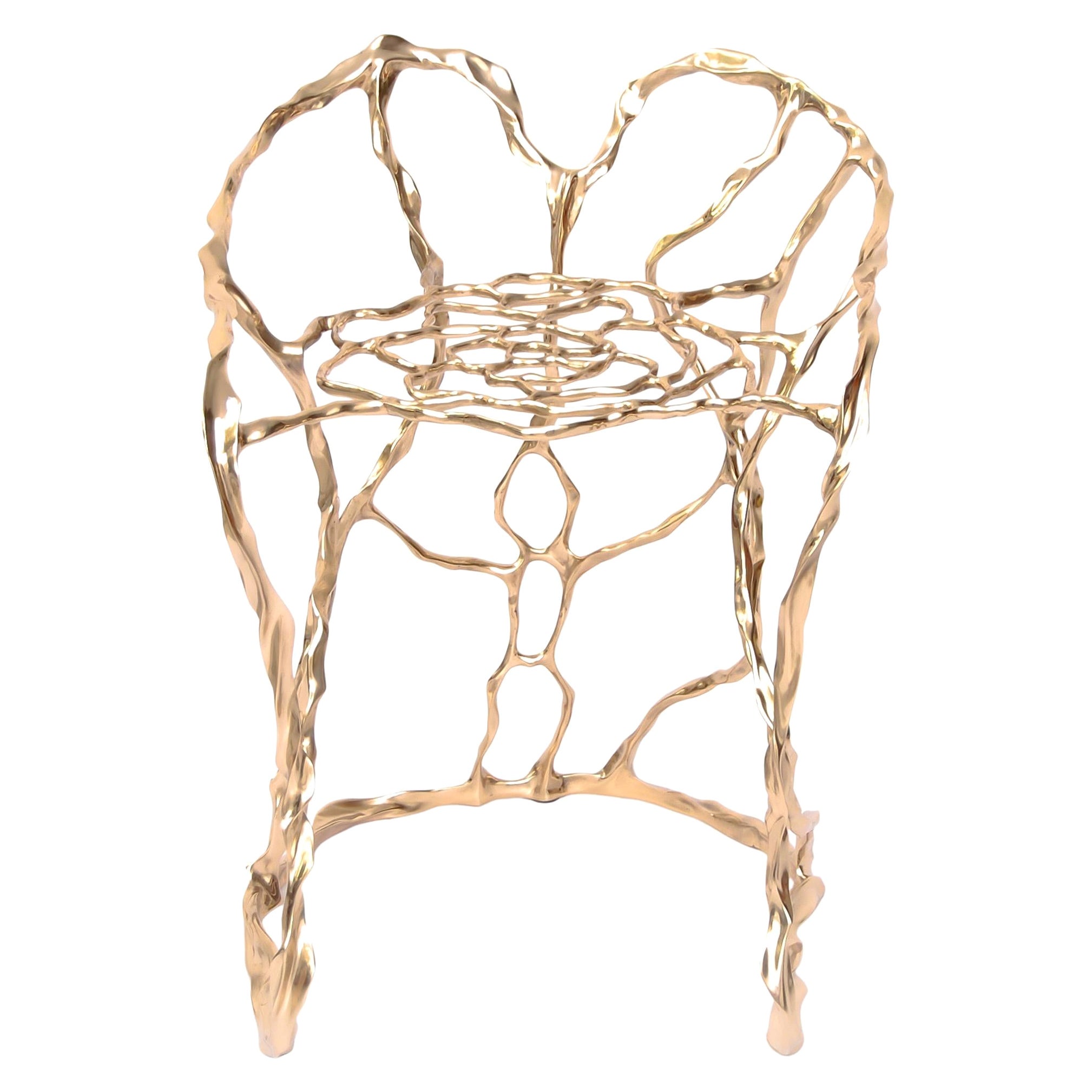 Ava Polished Bronze Bench by Fakasaka Design