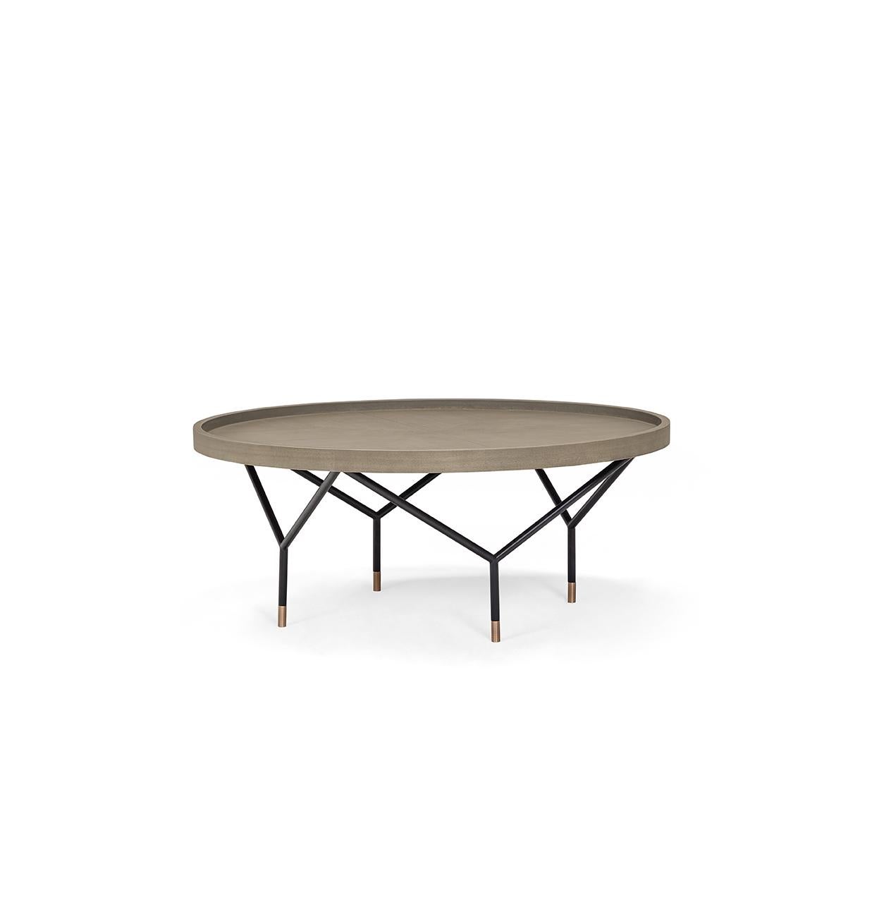 AVA Round Coffee Table Iron Base For Sale at 1stDibs