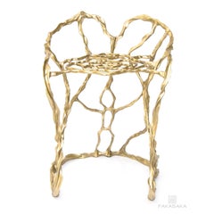 Ava Textured Brass Bench by Fakasaka Design