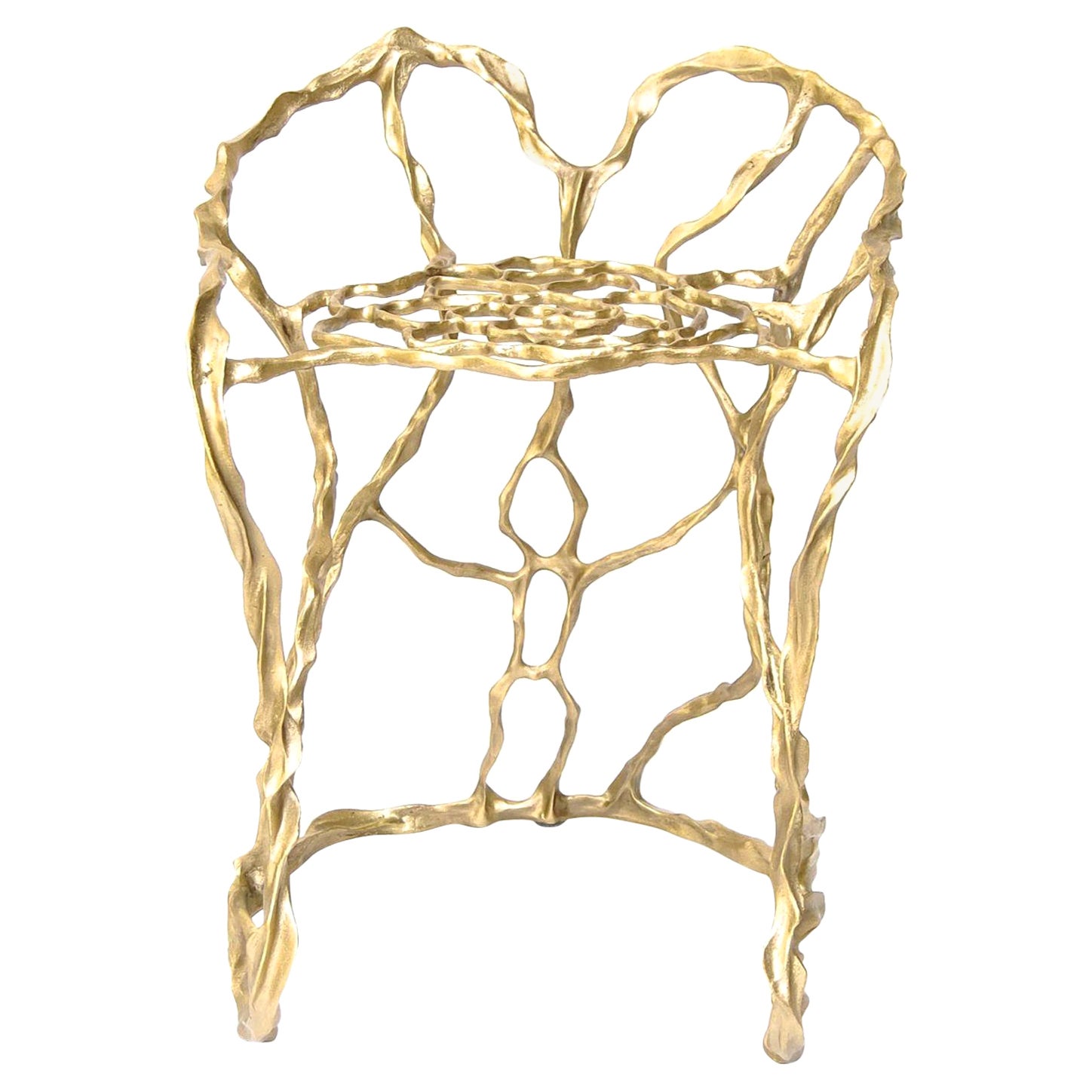 Ava Textured Brass Bench by Fakasaka Design