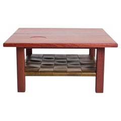 Available Now! Kirby Coffee Table - Red Gum + Olive Green