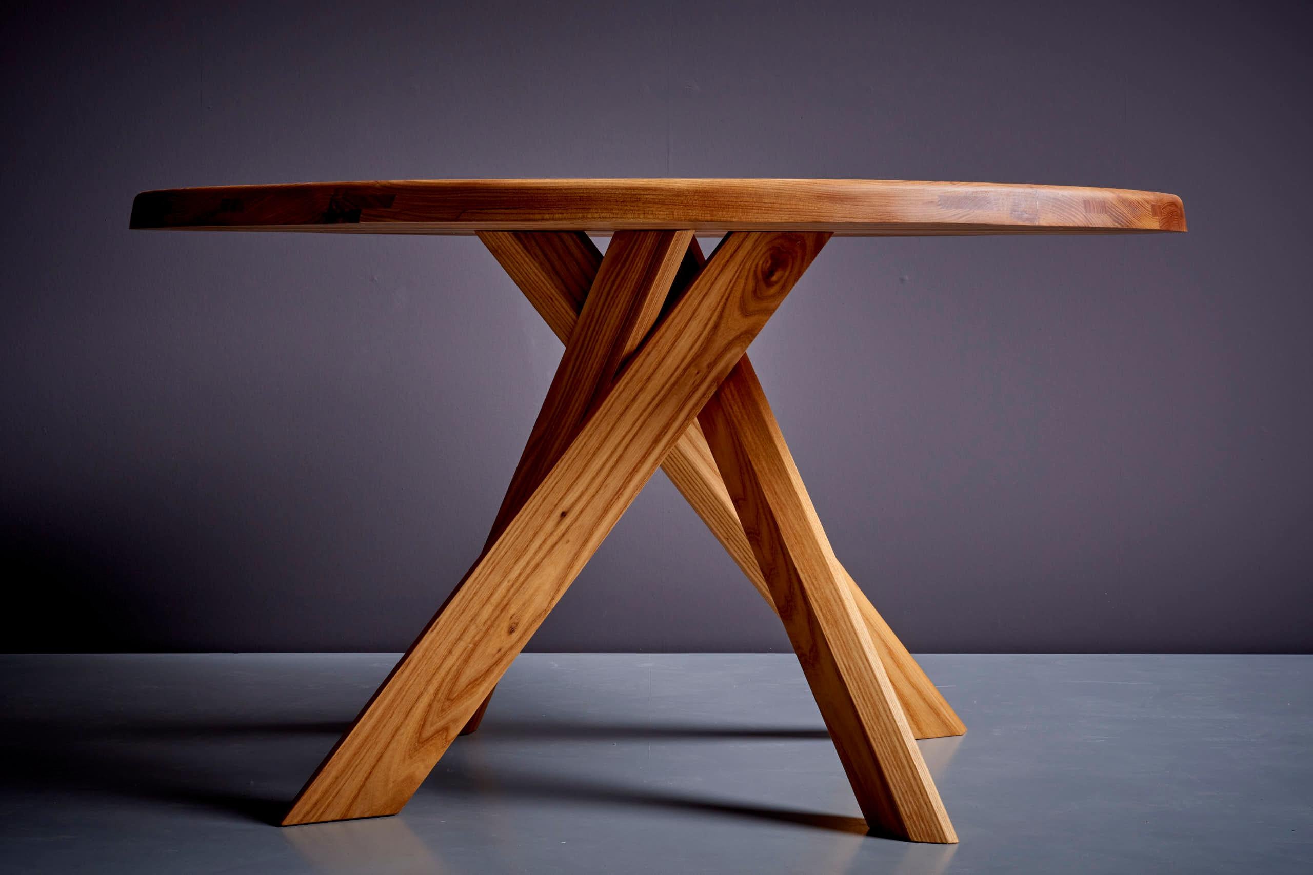 Elm Available now! T21B T21 Dining Table by Pierre Chapo, France, 2023 For Sale