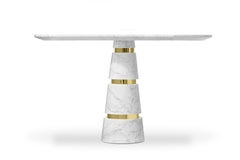 Avalanche Carrara Marble Dining Table