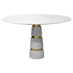 Table de salle à manger en marbre Carrara Avalanche