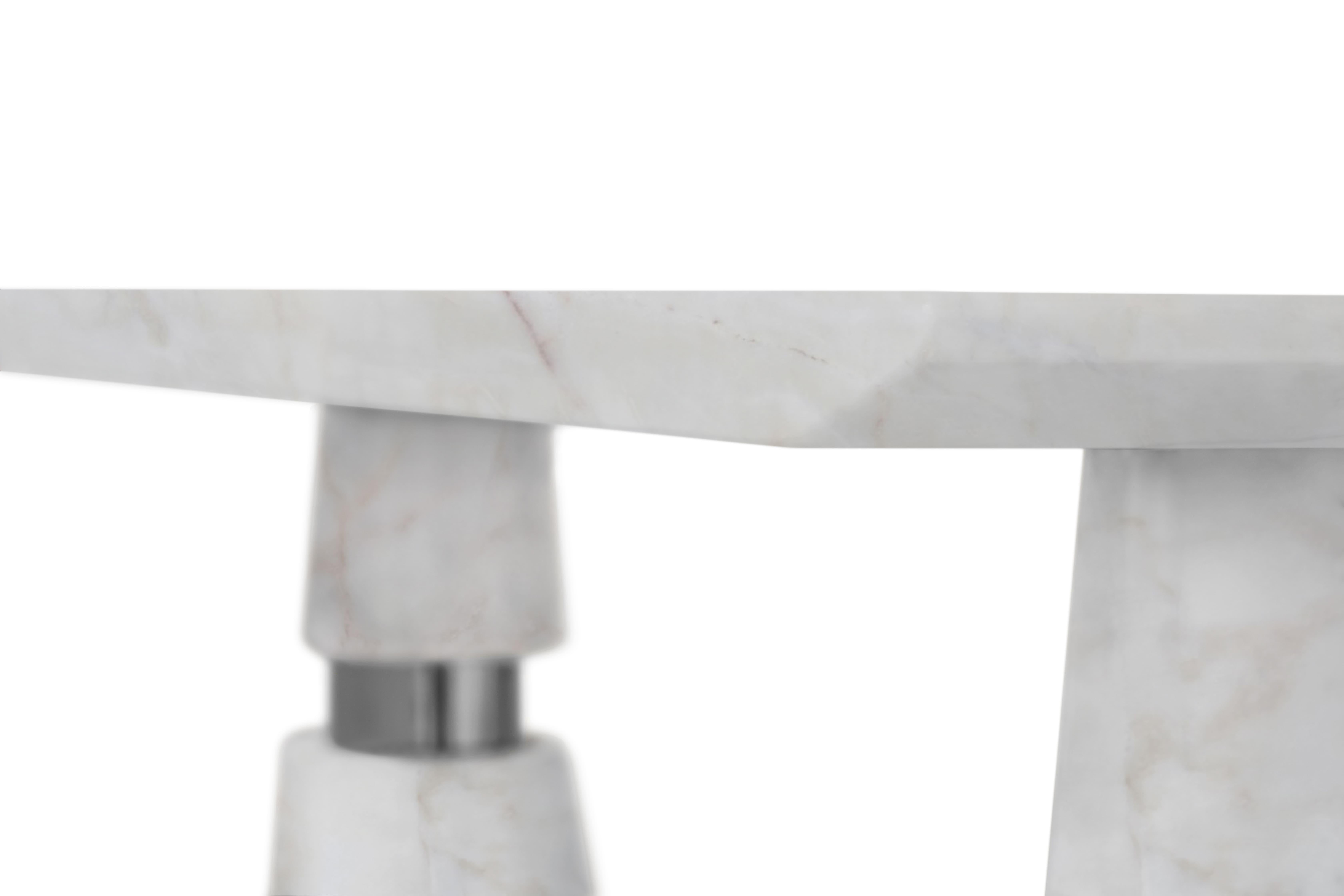Avalanche Estremoz Marble Console In New Condition For Sale In Manassas, VA