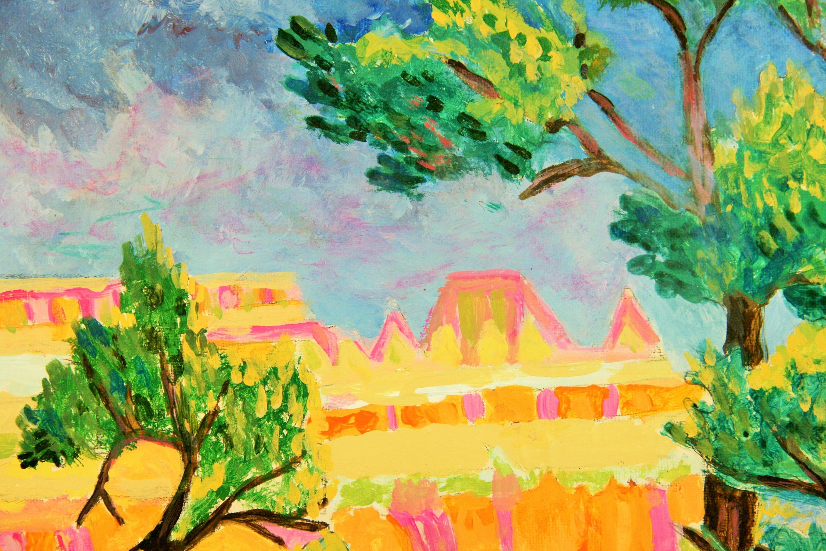 3571 Paysage du Grand Canyon  sur carton d'artiste dans un cadre doré