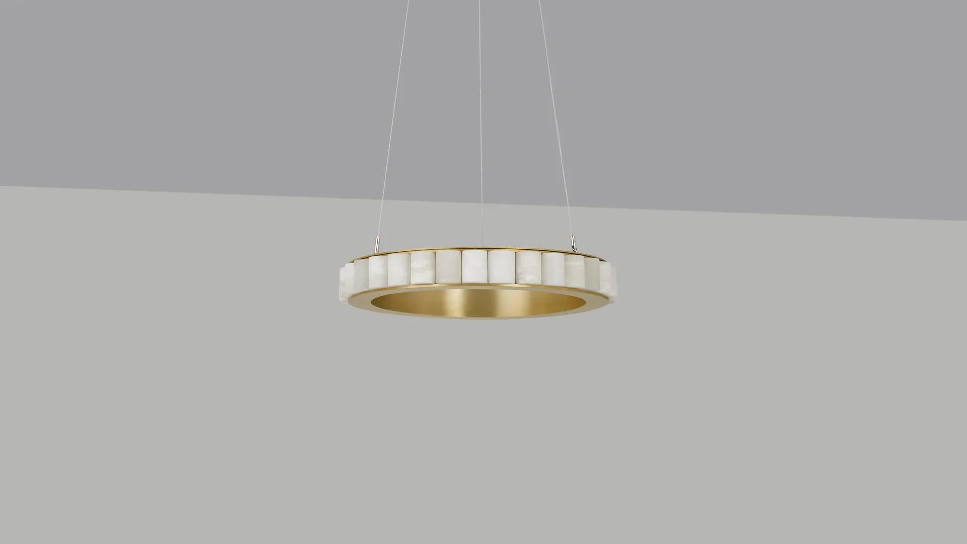 Avalon medium chandelier by CTO Lighting
Materials: satin brass with alabaster stone.
Also available in different finishes and materials.
Dimensions: D 64 x H 31.5 cm

All our lamps can be wired according to each country. If sold to the USA it