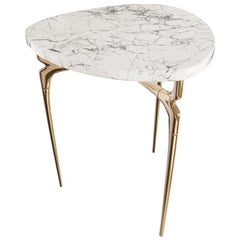  Avalon Table - Polished Bronze & Marble Top - Design by Michael Sean Stolworthy