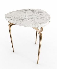 Avalon Table - Polished Bronze and Marble Top Design by Michael Sean Stolworthy