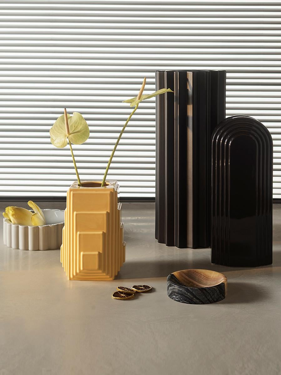 Art Déco Vaso Avalon Nero di Greg Natale in vendita
